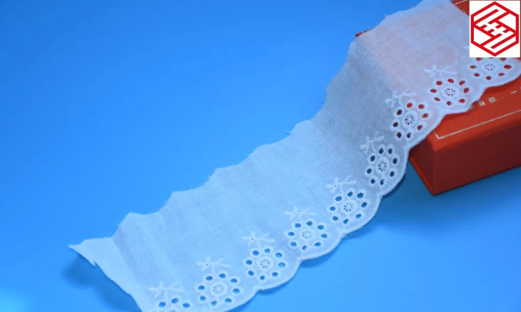 Poplin Lace Fabric in Spanish Cotton Embroidery Lace Trim
