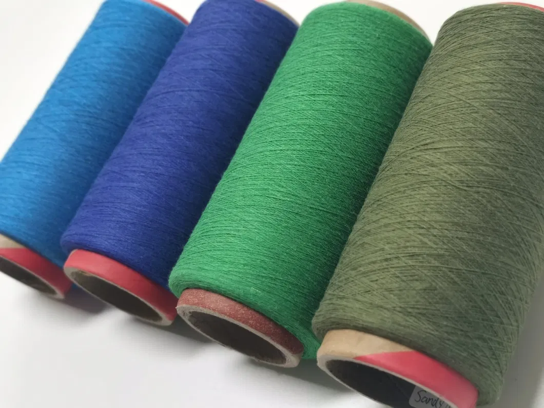 Ne 20s 24s OE Recycled Cotton Polyestesr Yarn for Circular Knitting