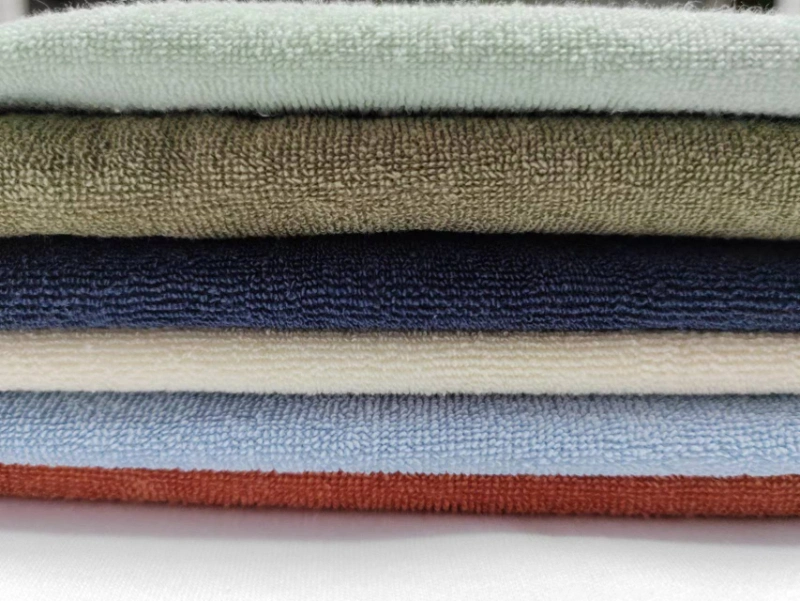 Sun Green Bci Cotton Polyester French Terry Loop Knit Fabric Functional Fashion Wholesale High Quality Knitted Fabric for Garment Bedding Toy
